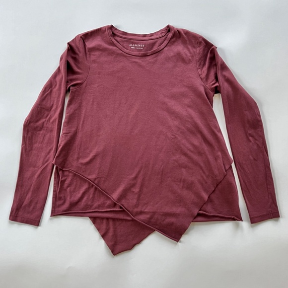 All Saints "Daisy" Long Sleeve Crewneck Tee - Size Small - Picture 1 of 7